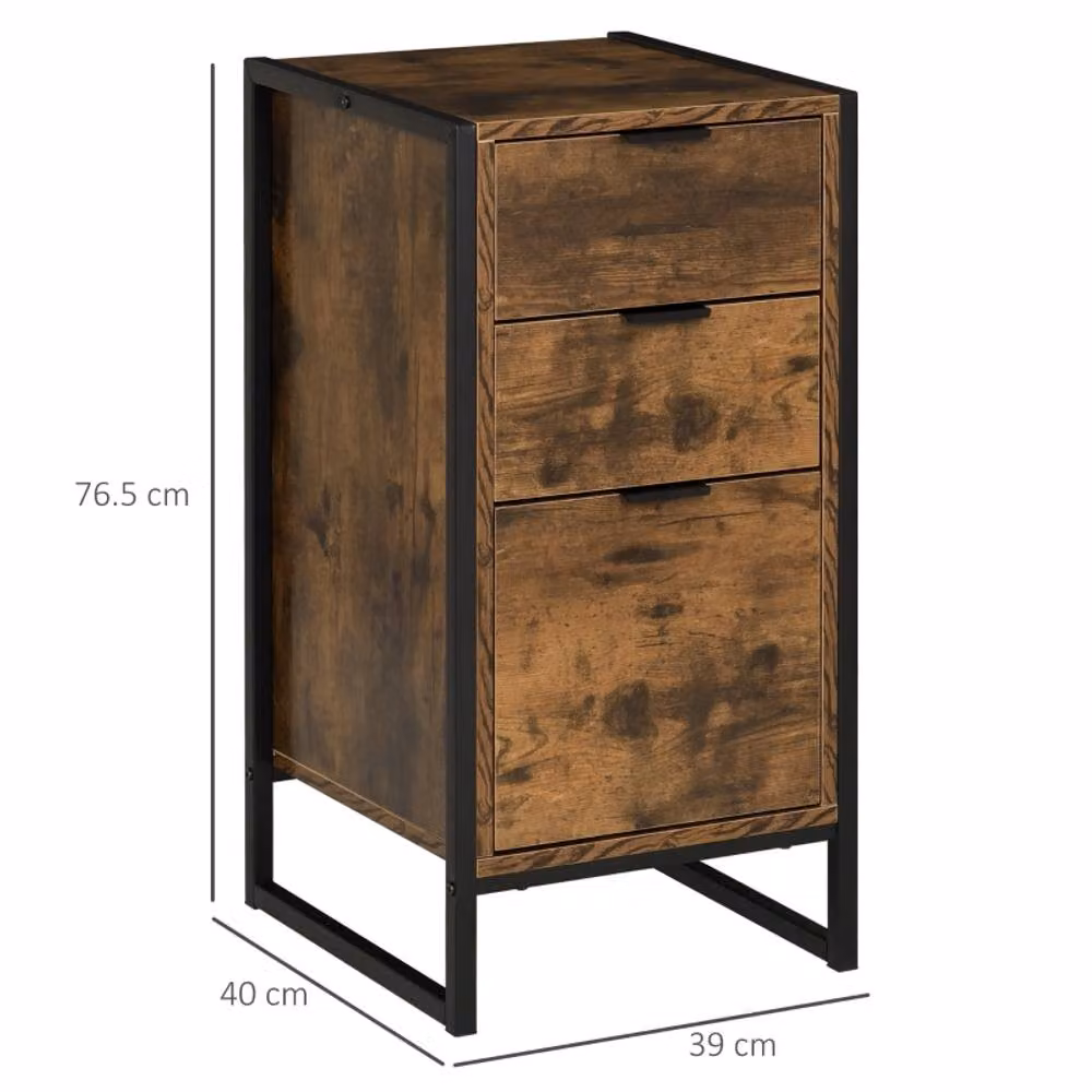 STILVORA Industrial Chest of Drawers with Metal Frame in Rustic Brown – 2