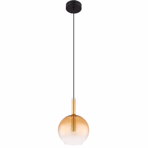 Globo Lighting Modern Glass Sphere Pendant Lamp in Brass and Black with G9 Socket, Diameter: 18 cm, Height: 120 cm – 1