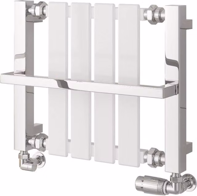 Bathroom Kingdom Traditional Heated Towel Rail in White, W: 40.0 cm, H: 49.0 cm