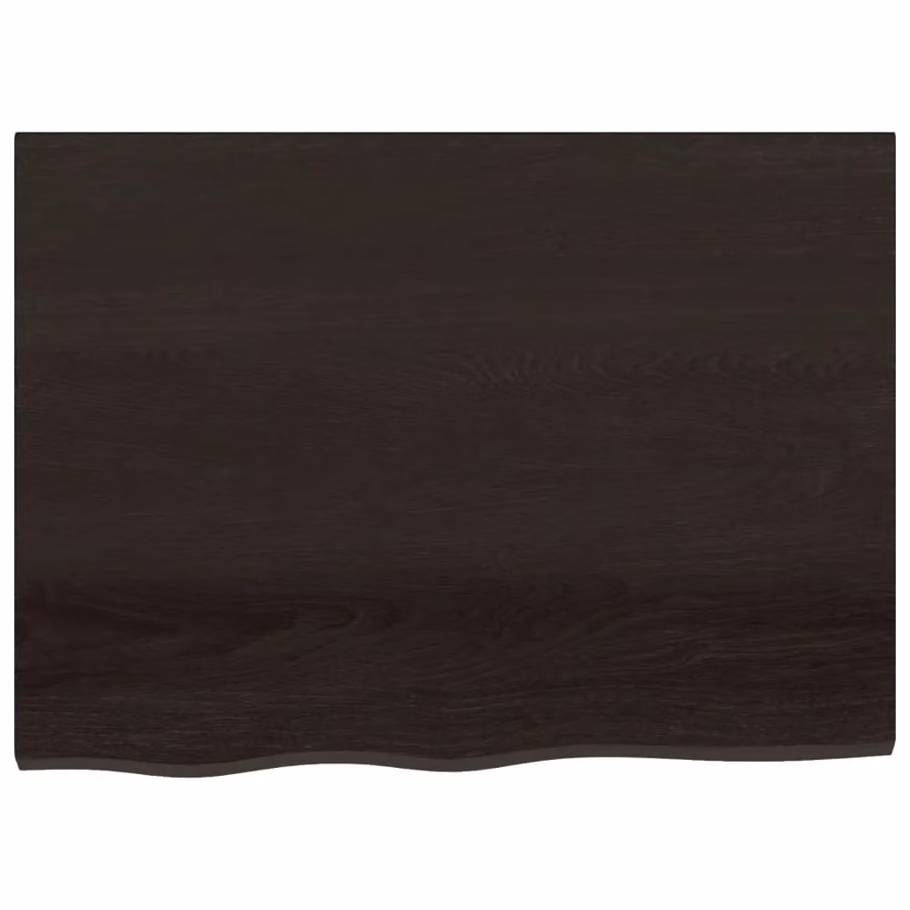 Berkfield Home Bathroom Countertop in Dark Brown and Grey Treated Solid Wood, W: 80 cm, D: 60 cm, H: 2-6 cm – 3