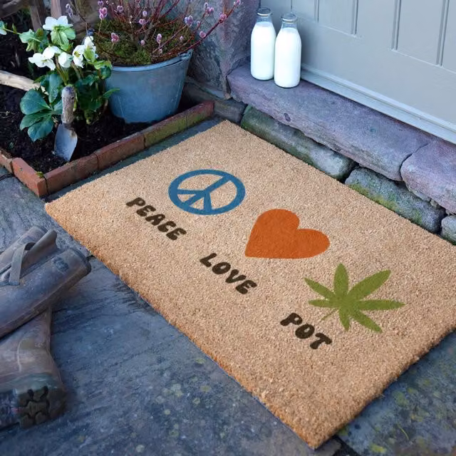 Artsy Mats Peace Love Pot Doormat in Brown, W/D: 90 x 60 cm – 1