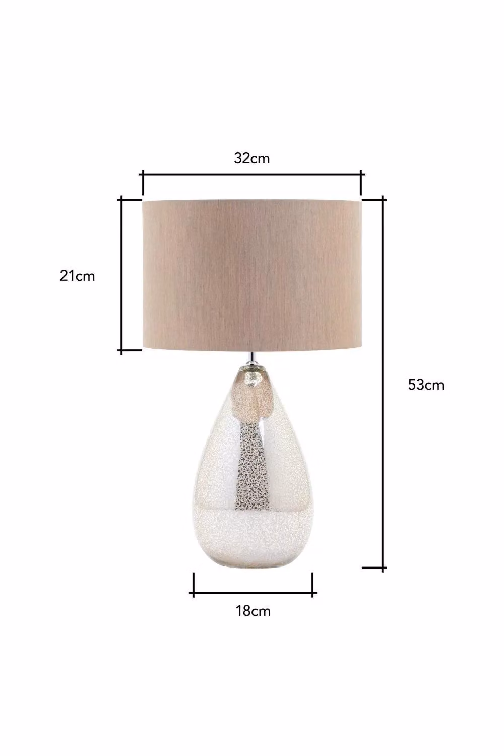 BHS Lighting Renley Table Lamp in Silver with Glass Details – 3