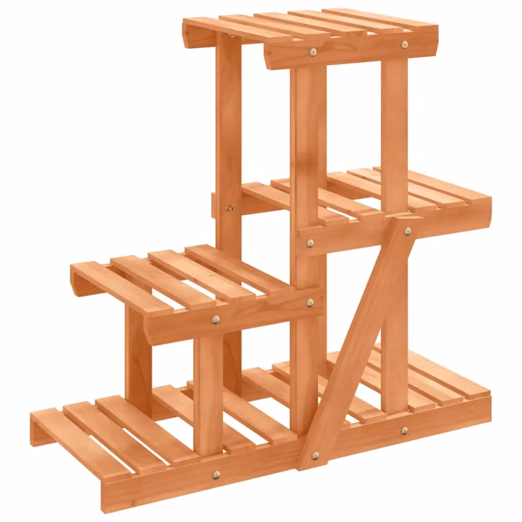 Berkfield Home Retro Solid Wood Fir Flower Stand, Brown, W/D/H: 58 x 25 x 51 cm – 2