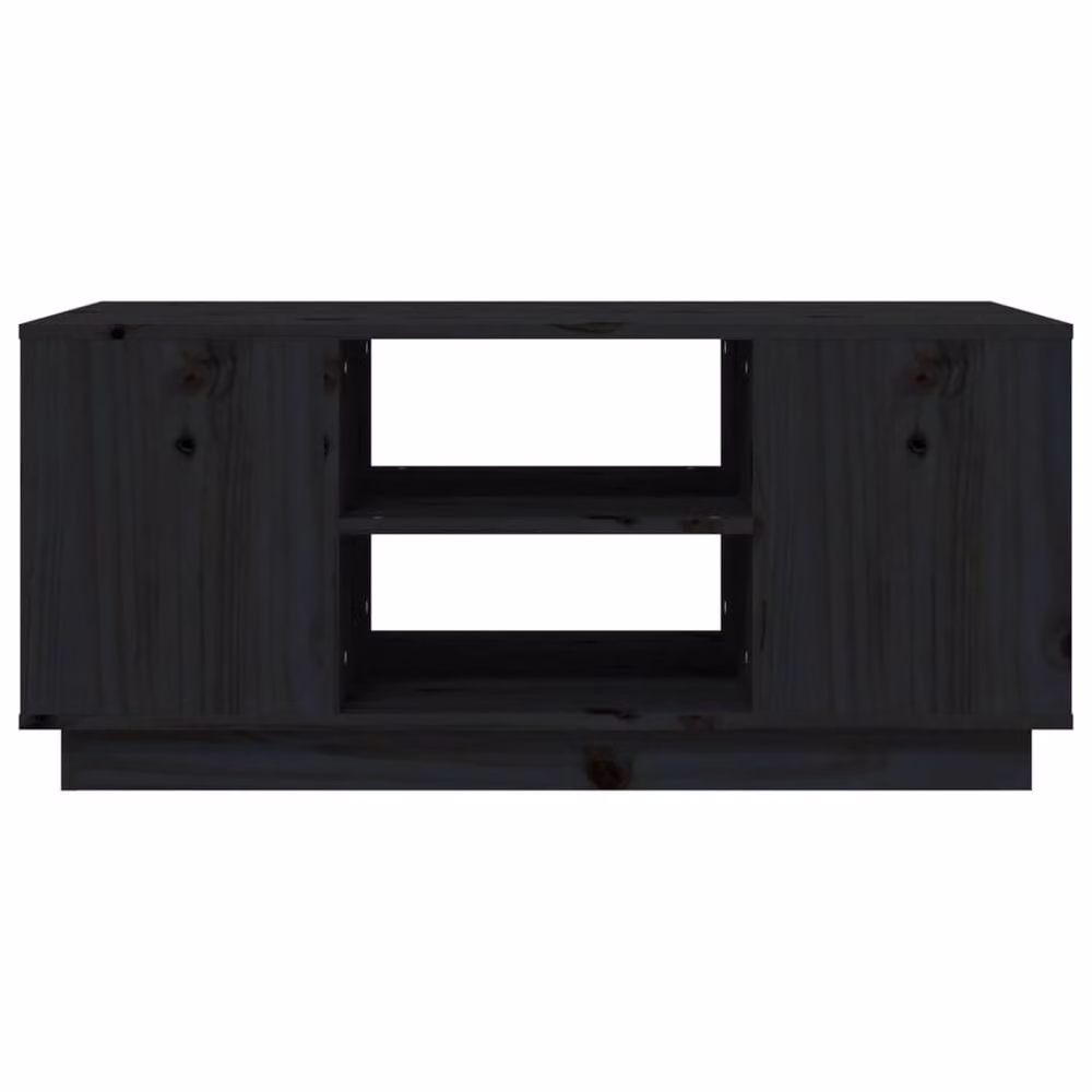 Berkfield Home Black Rustic Solid Wood Pine Coffee Table W/D/H: 90 x 49 x 40.5 cm – 4