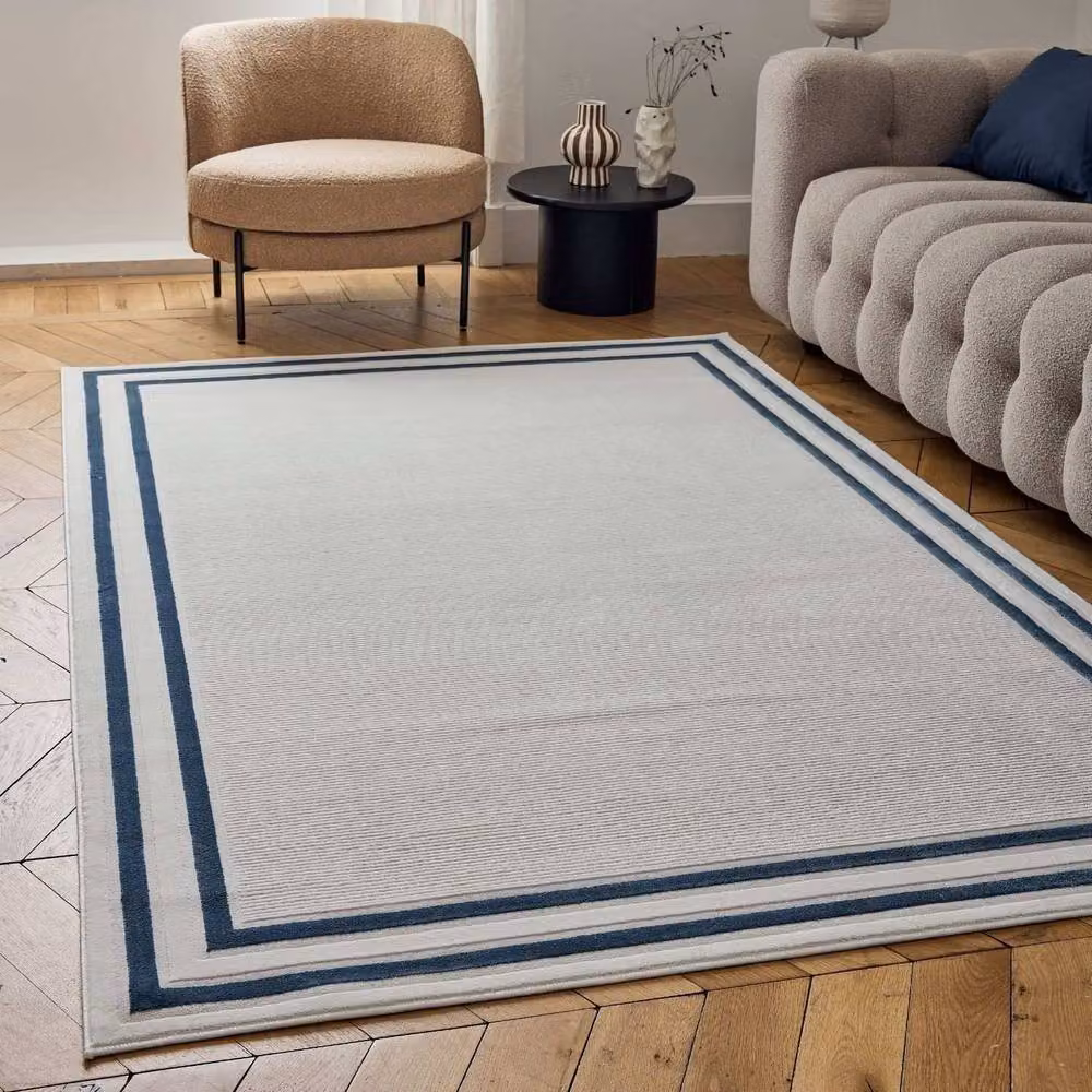 THE RUGS Carmel Bordered Area Rug, Ivory and Navy, W: 240 cm, L: 340 cm – 5