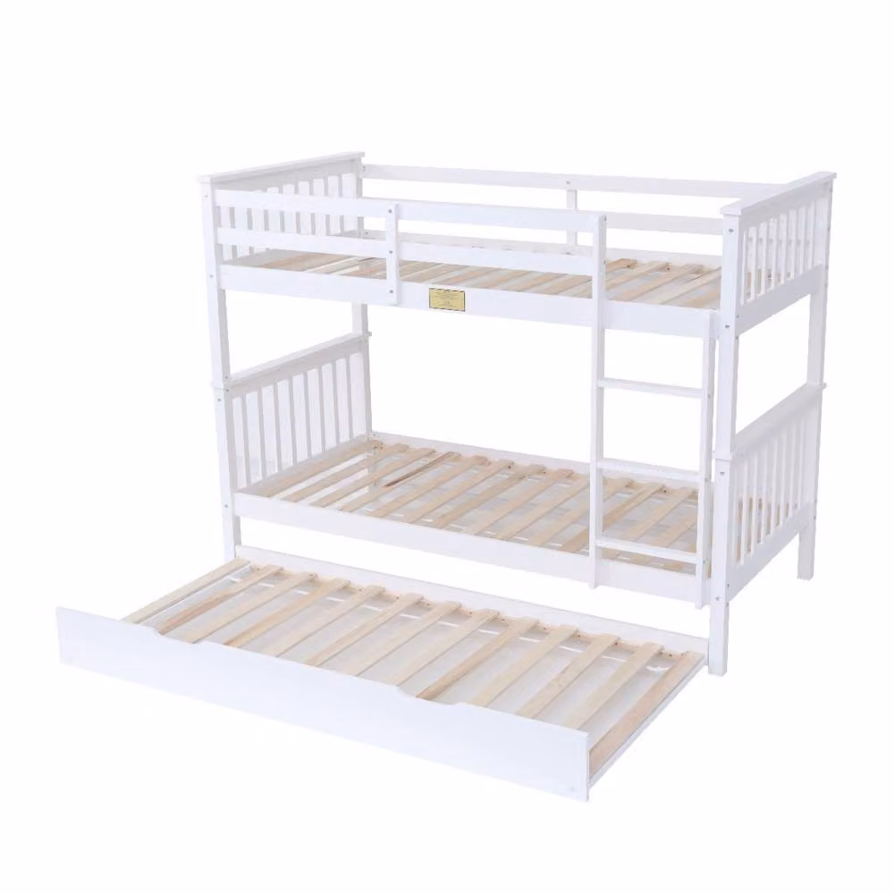 Flair Zoom Detachable Wooden Bunk Bed with Trundle in White – 3