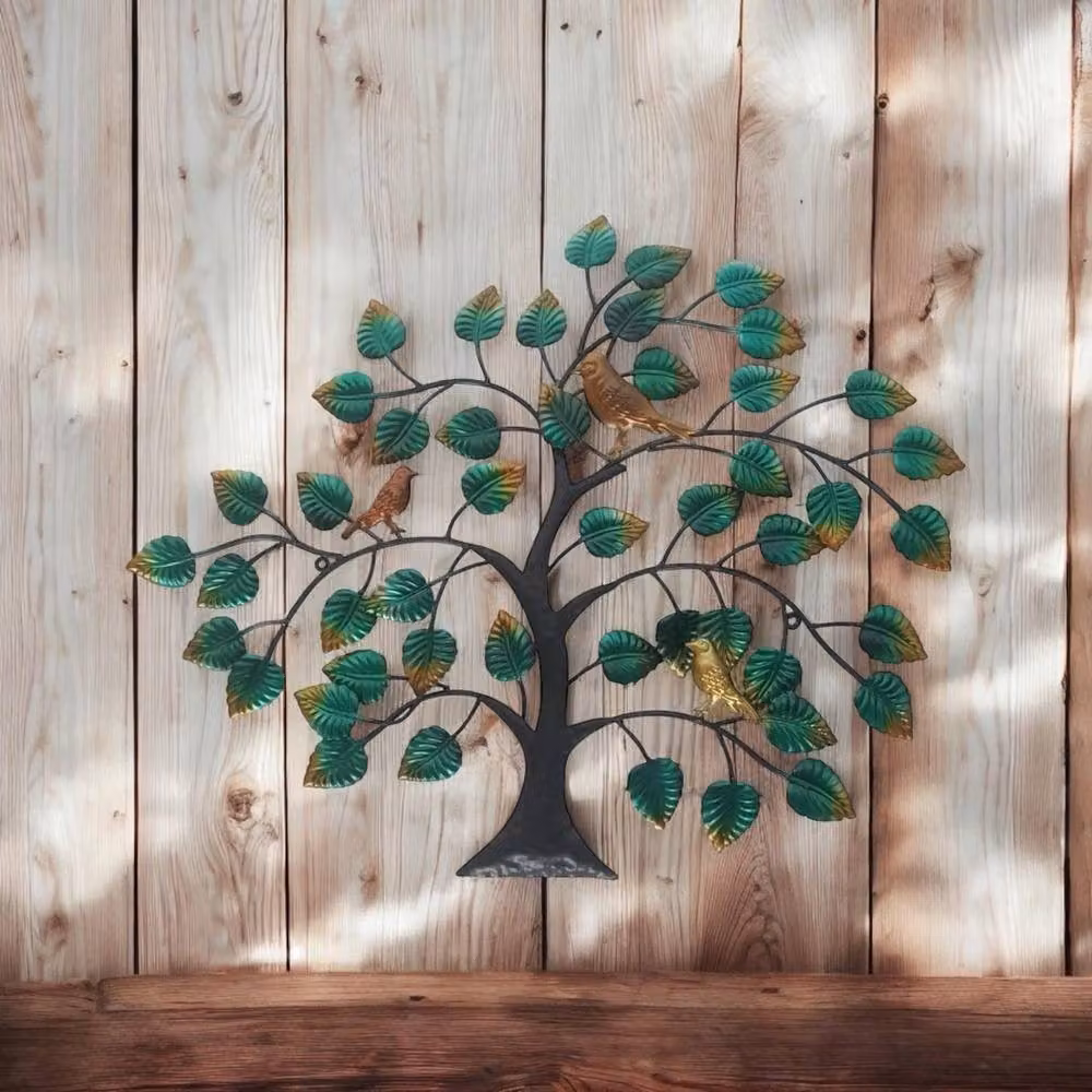 Minster Tree of Life Multicolour Metal Wall Decor, W: 55 cm, H: 45 cm, D: 3 cm – 3