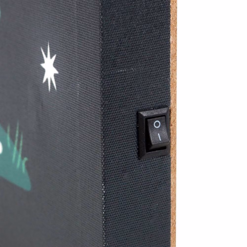 Something Different Gnome Sweet Gnome Canvas Light Up Plaque in Black W/D/H: 30.0 x 30.5 x 2.5 cm – 3