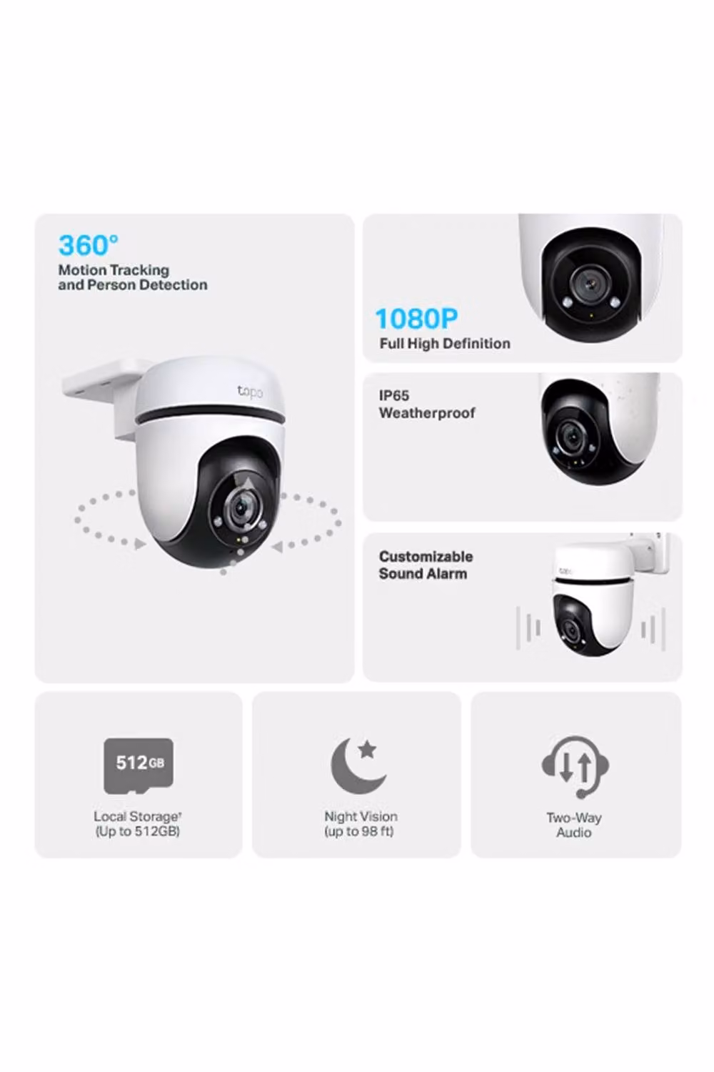 TP-Link Outdoor Pan/Tilt Wi-Fi Security Camera in White – 2