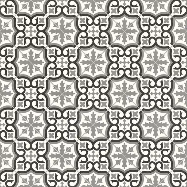 Sirius Modern Designer Effect Vinyl Flooring Sheet, Grey, Black and White, 2.6mm, W: 300 cm, L: 500 cm – 1