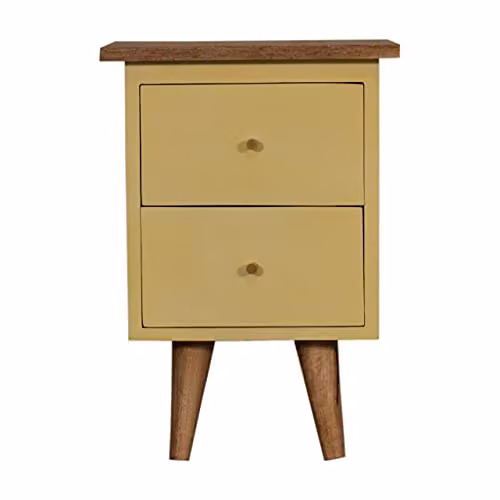 Artisan Furniture Yellow Hand Painted Mango Wood Bedside Cabinet – 2