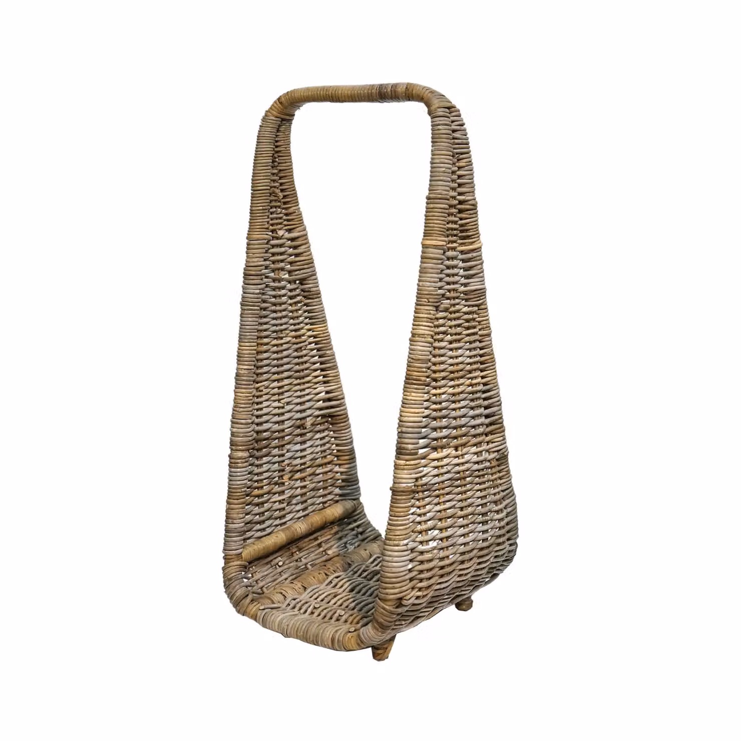 Ivyline Natural Rattan Tall Log Storage with Handles and Wheels, Brown/Beige, H: 90 cm, W: 35 cm – 2