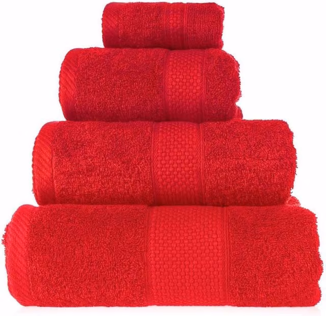 Homescapes Red Turkish Cotton Hand Towel, 500 GSM, Fluffy and Quick-Drying – 3