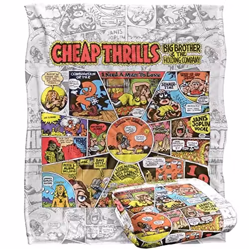 LOGOVISION Big Brother And The Holding Company Cheap Thrills White Silky Touch Super Soft Fleece Throw Blanket W/D/H: 152 x 127 cm – 1