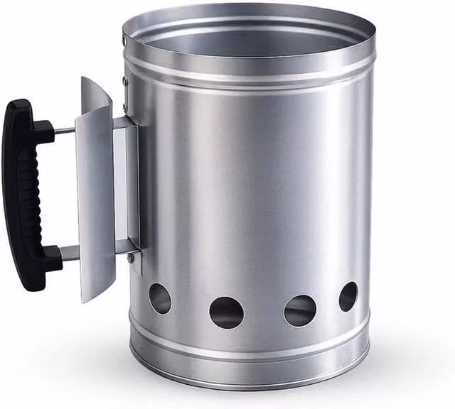 SPETLEK Silver Charcoal Fire Bowl Chimney Starter for BBQ Grills
