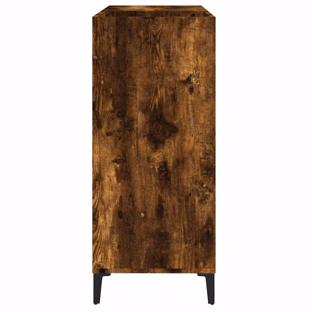 Berkfield Home Record Cabinet in Smoked Oak Brown, W: 84.5 cm, D: 38 cm, H: 89 cm – 3