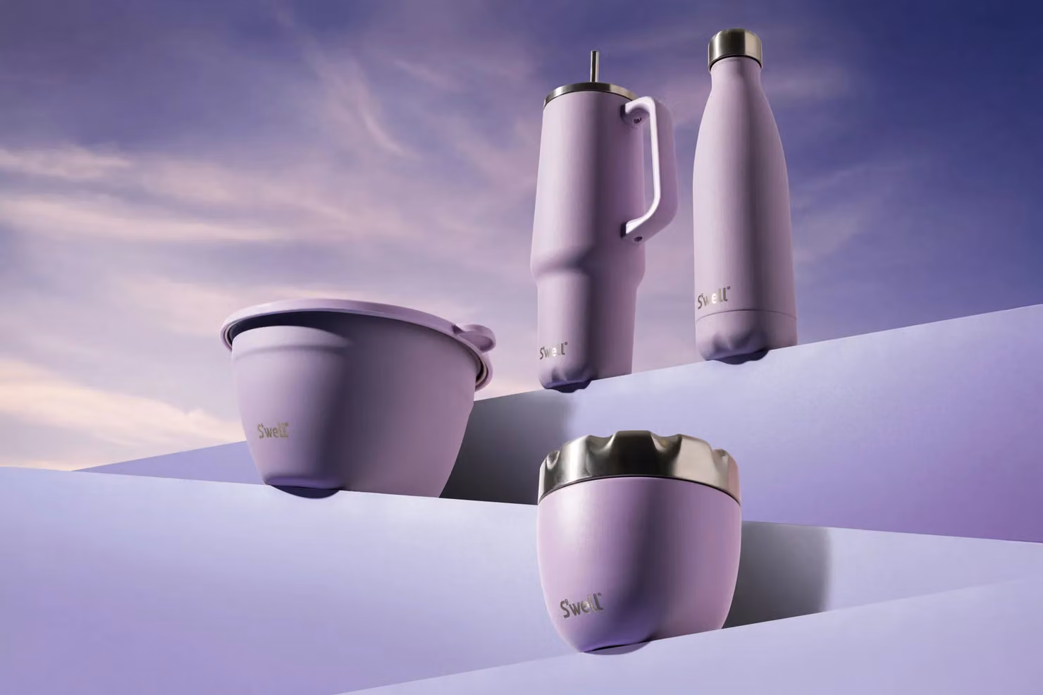 S'well Eats Stainless Steel Food Bowls, 636ml, Lilac and Pink – 2