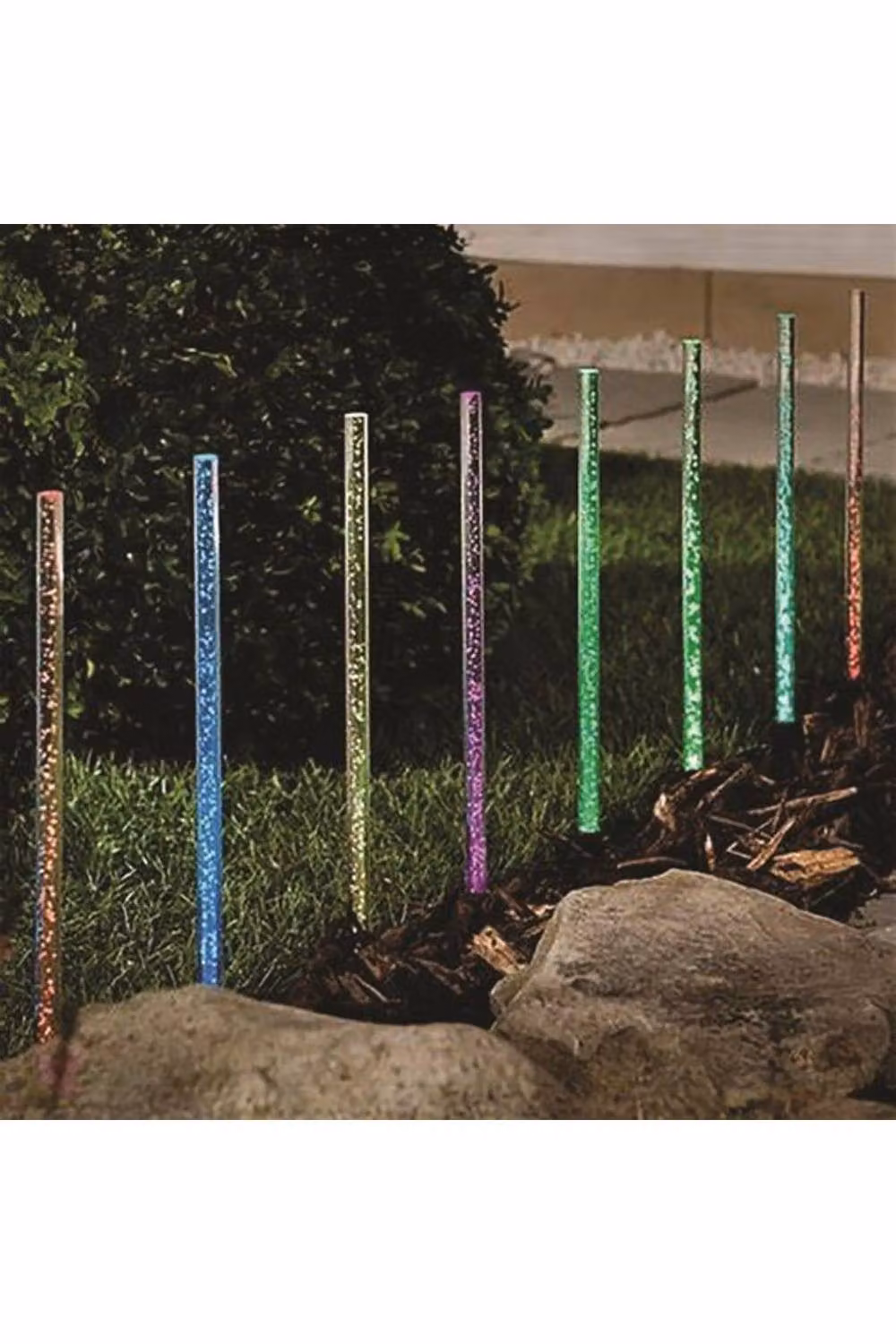 KDMD Set of 8 Multicolour Bubble Sphere Solar LED Pathway Garden Lights – 2