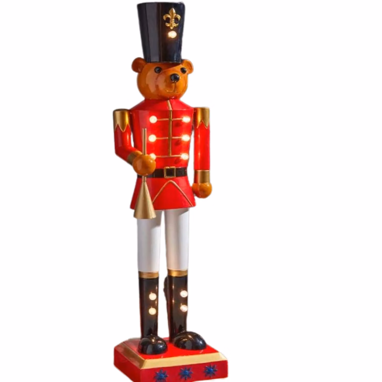 Samuel Alexander Red Metal Teddy Nutcracker Christmas Decoration with LED Lights – 3