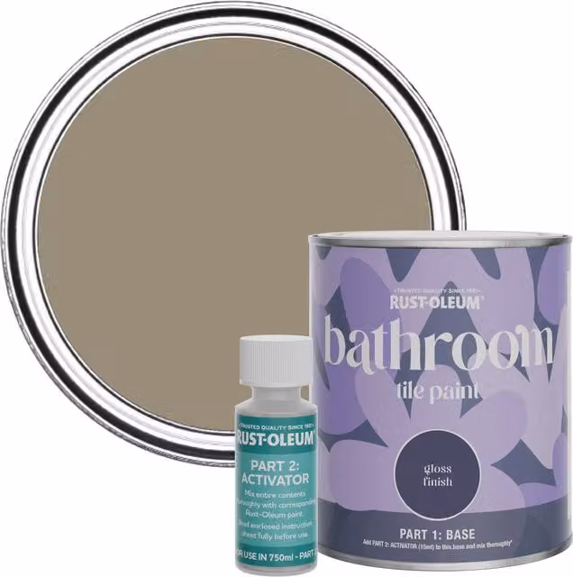 Rust-Oleum Bathroom Tile Paint in Gloss Finish, Cafe Luxe Beige, 0.75 l