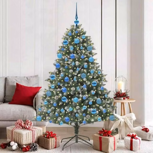 Berkfield Home Artificial Christmas Tree in Green, W/D/H: 126 x 126 x 180 cm – 1