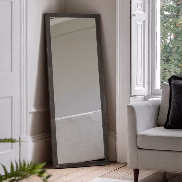 Terrys Romano Freestanding Leaner Mirror in Marbled Grey, W: 57 cm, H: 157 cm