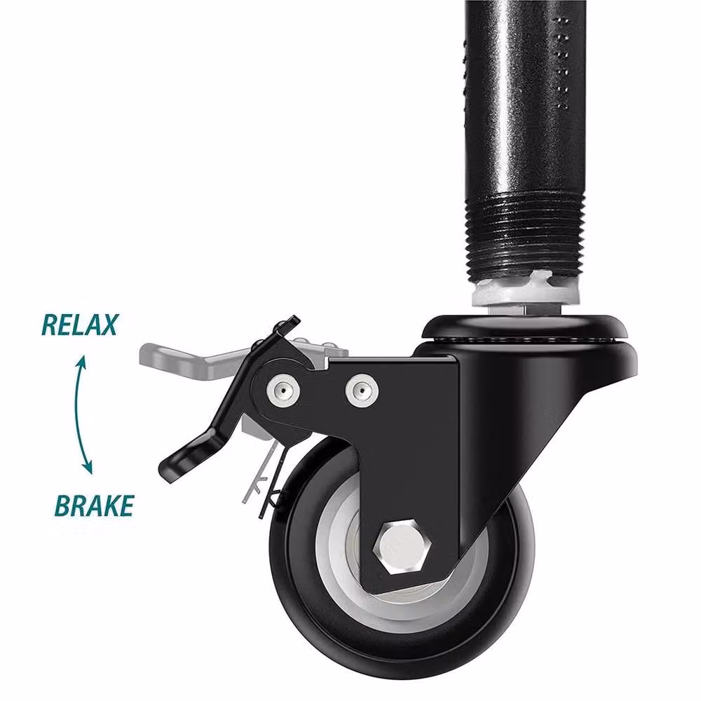 FLAVORA 4-Piece Heavy Duty Swivel Casters, Black, W: 52 cm – 4