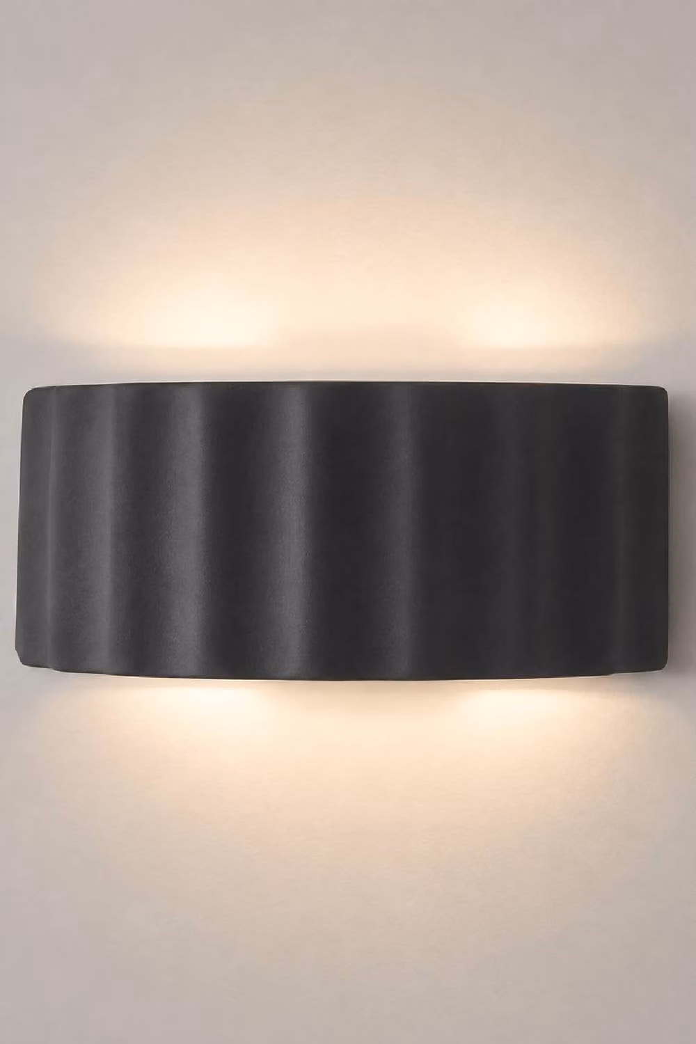 ValueLights Pablo Modern Curved Ribbed Ceramic Up and Down Wall Sconce Light in Blue – 2