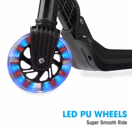 Xootz Foldable Electric Scooter with LED Lights, Black – 5