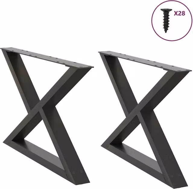 Berkfield Home Steel Coffee Table Legs, 2 Pieces, Anthracite, H: 70 cm, W: 42-43.3 cm