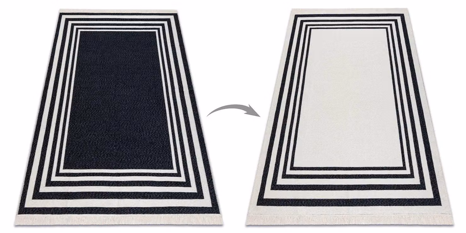 RugsX Twin Reversible Cotton Rug in Black, W: 80 cm, L: 300 cm – 3