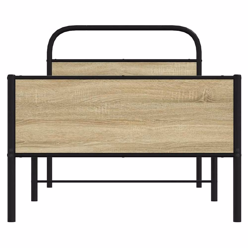Berkfield Home Sonoma Oak Bed Frame in Brown, W/D/H: 80 x 200 cm – 3