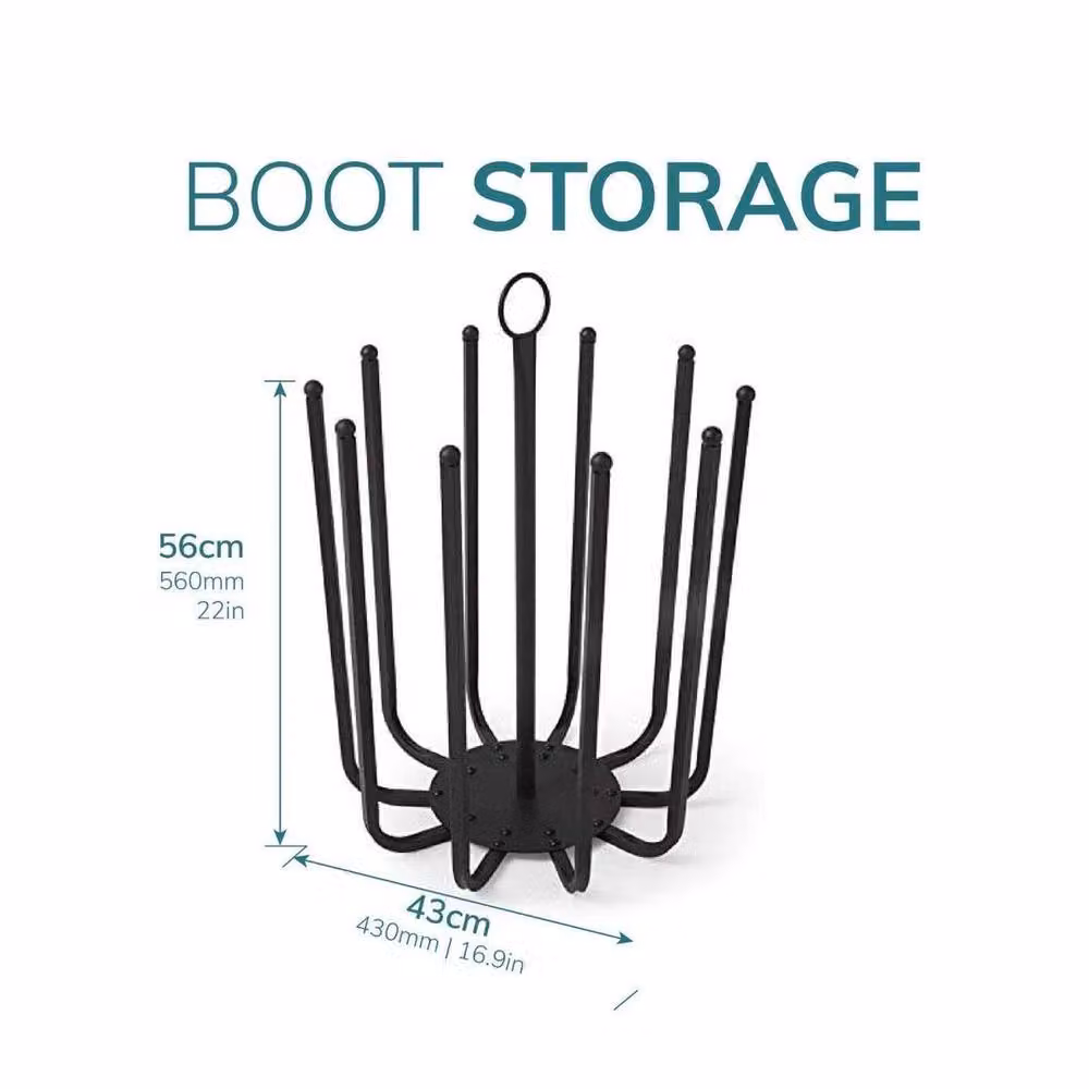 Kelvenix Black Metal Welly Holder Stand for 5 Pairs of Shoes – 2