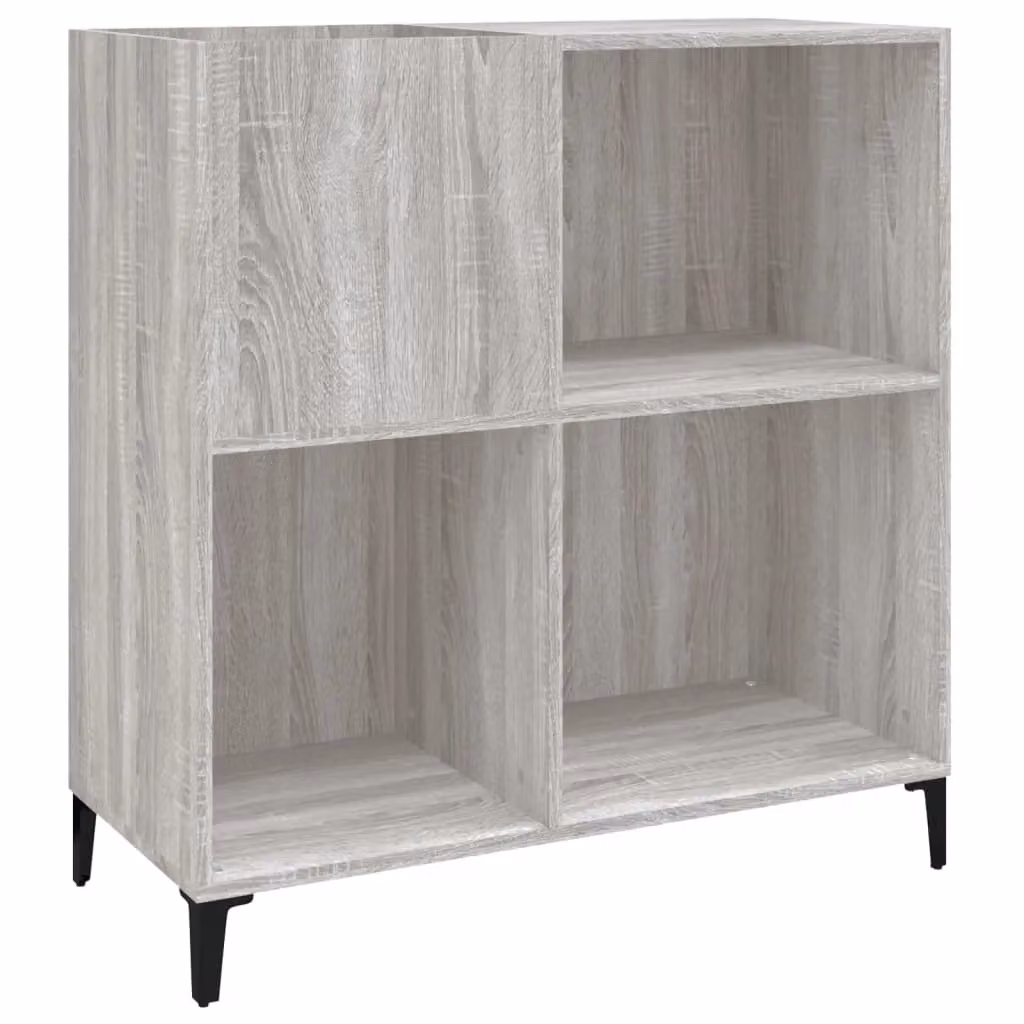 Berkfield Home Record Cabinet in Grey Sonoma, W: 84.5 cm, D: 38 cm, H: 89 cm – 2