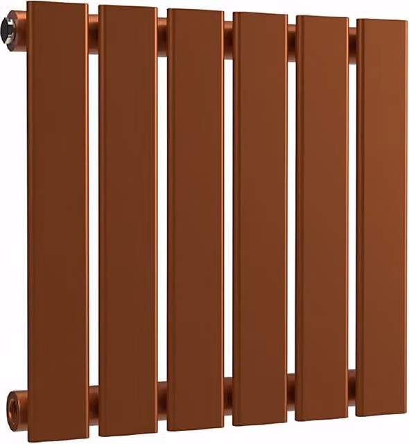 Lux Heat Flat Horizontal Wall Mounted Steel Radiator in Bronze, W/D/H: 80 x 40 x 8.5 cm