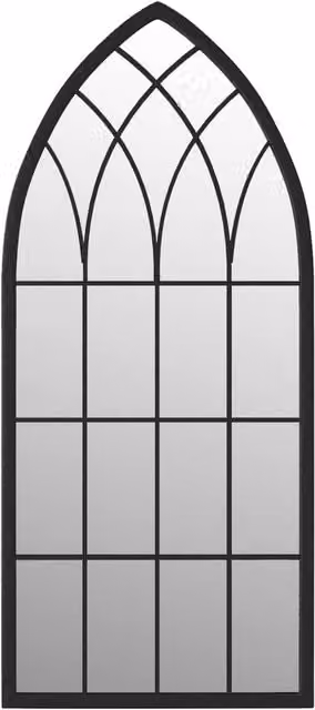 Berkfield Home Decorative Rectangular Garden Wall Mirror in Black Metal and Glass, W: 100 cm, H: 45 cm