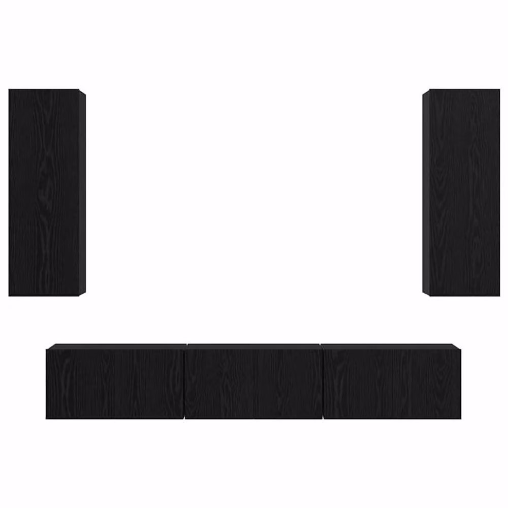 Berkfield Home Wall Mounted TV Cabinet in Black Oak with Internal Shelves and Hinged Doors, W/D/H: 30.5 x 30.0 x 90.0 cm – 4