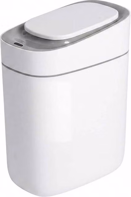 KORVIXA Smart Slim Sensor Bathroom Bin, White, W/D/H: 100 x 100 x 33 cm
