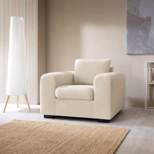 Abakus Direct Boston Boucle Armchair Sofa in Cream – 1