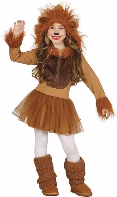 Fiestas Guirca Girls Lioness Costume Set in Brown and Black
