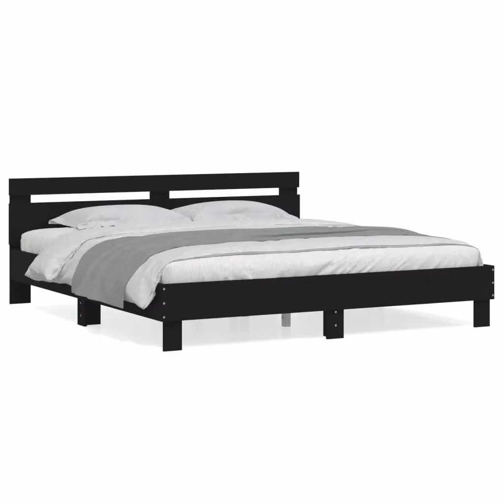 Berkfield Home Super King Bed Frame in Black, W/D/H: 180 x 200 cm – 2