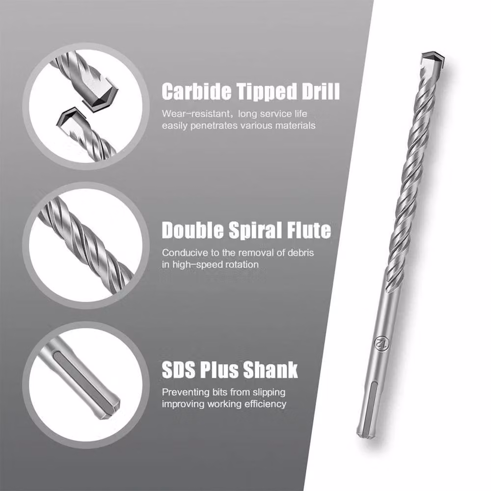 SPETLEK 17-Piece SDS Plus Rotary Hammer Drill Bit and Flat Chisel Set in Blue and Silver, W/D/H: 1000 x 52 x 52 cm – 4