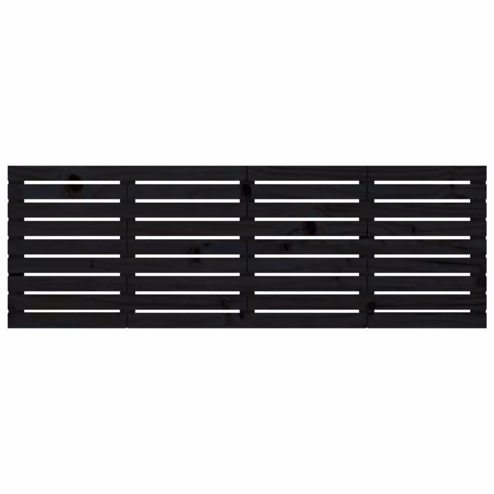 Berkfield Home Black Rustic Solid Pine Wall Mount Headboard, W: 166 cm, D: 3 cm, H: 63 cm – 3