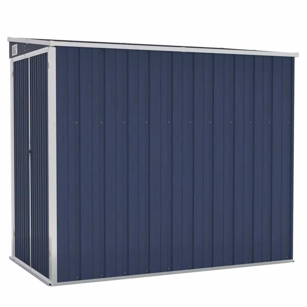 Berkfield Home Wall-mounted Lean-to Garden Shed in Anthracite Black, W/D/H: 118 x 194 x 178 cm – 2