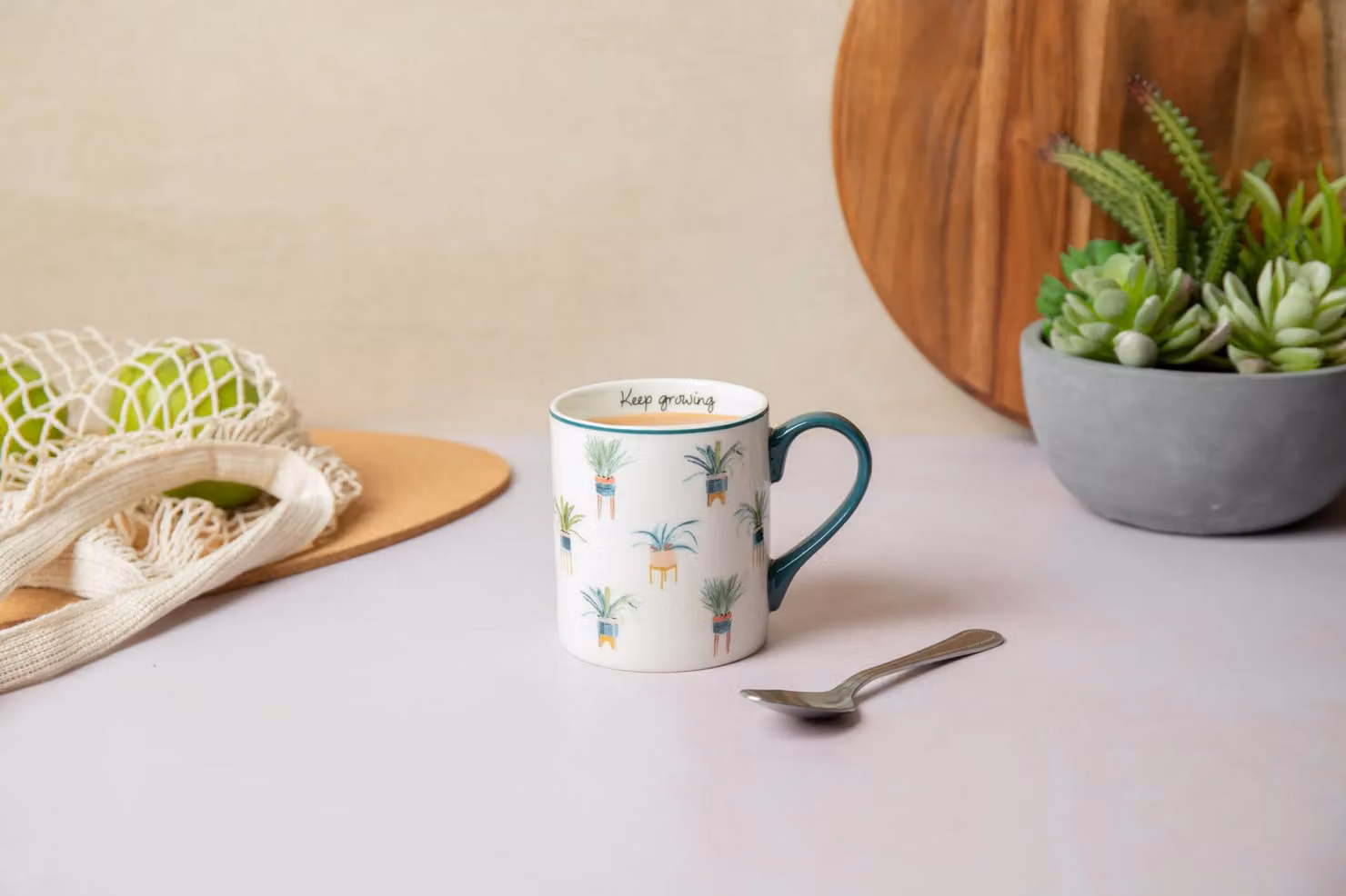 Mikasa Plant Straight-Sided Porcelain Mug, 280ml, White – 1