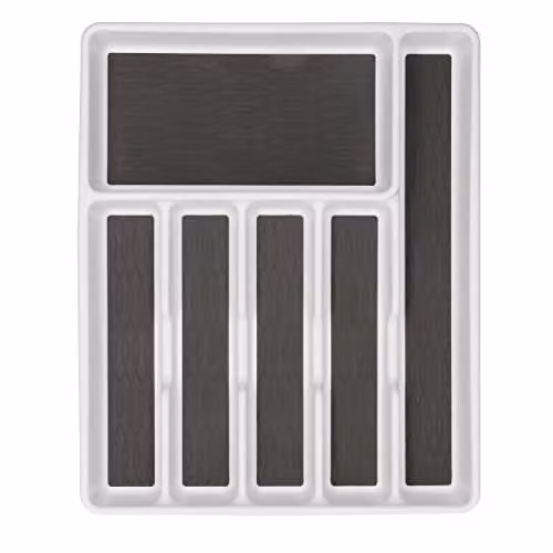 Copco White Plastic Cutlery Tray with Compartments, W/D/H: 32.7 x 32.7 x 4.4 cm