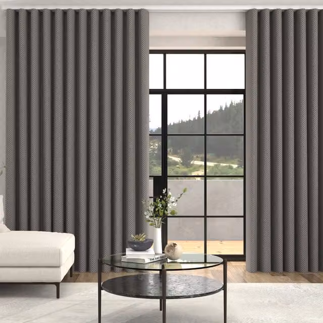 Terrys Kris Woven Diamond Made To Measure Blackout Curtains in Grey