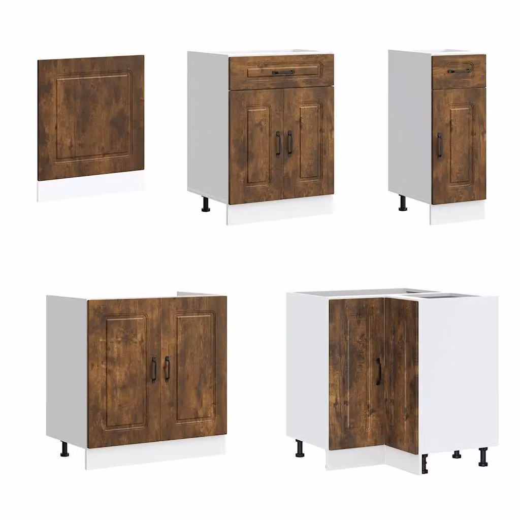 Berkfield Home Kalmar 11 Piece Modern Kitchen Cabinet Set in Smoked Oak Brown Engineered Wood – 3