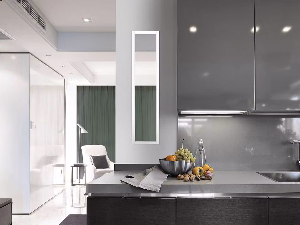 Vente-unique Bayview Powder-Coated Aluminium and Glass Partition, White, W: 130 cm, H: 30 cm – 3