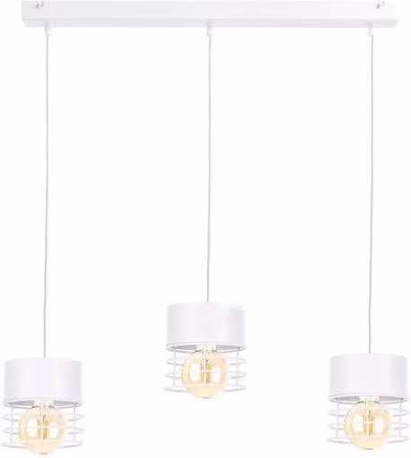 Netlighting Atollo Bar Pendant Ceiling Light in White, 60cm, 3x E27